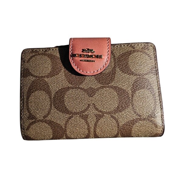 Coach Gallery Tote Light Coral Bag & Matching Medium Corner Zip Wallet Set - Picture 3 of 16